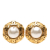 Chanel B Chanel Gold with White Pearl Gold Plated Metal CC Faux Pearl Round Clip on Earrings France