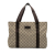 Gucci AB Gucci Brown Beige Coated Canvas Fabric GG Supreme Tote Italy
