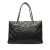 Chanel B Chanel Black Calf Leather CC Crinkled skin Chain Shopping Tote Italy