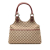 Gucci B Gucci Brown Beige Canvas Fabric GG Shoulder Bag Italy