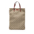 Gucci B Gucci Brown Beige Coated Canvas Fabric GG Supreme Tote Italy