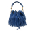 Saint Laurent B Saint Laurent Blue Suede Leather Small Emmanuelle Fringe Bucket Bag Italy