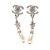 Chanel AB Chanel Silver Silver Plated Metal CC Rhinestones Faux Pearl Star Drop Push Back Earrings France