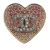 Chanel AB Chanel Pink Gold Plated Metal CC Rhinestones Heart Ring France