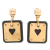 Hermès AB Hermès Gold with Black Gold Plated Metal Swift As De Coeur Push Back Earrings France