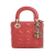 Christian Dior AB Dior Red Lambskin Leather Leather Mini Iridescent Lambskin Cannage Lady Dior Italy