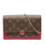 Louis Vuitton B Louis Vuitton Brown with Red Monogram Canvas Fabric Monogram Flore Wallet On Chain France
