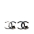 Chanel B Chanel Silver Silver Plated Metal CC Rhinestone Push Back Earrings Italy