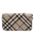 Burberry AB Burberry Brown Beige Coated Canvas Fabric Nova Check Wallet on Chain Romania