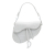 Christian Dior B Dior White Calf Leather Oblique Embossed skin Saddle Bag Italy