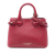 Burberry B Burberry Red Calf Leather Small Grainy skin and House Check Banner Satchel Italy