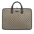 Gucci AB Gucci Brown Beige Coated Canvas Fabric GG Supreme Briefcase Italy