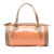 Fendi AB Fendi Orange with Brown Coated Canvas Fabric Zucchino Barrel Handbag Italy