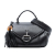 Gucci B Gucci Black Calf Leather Techno Horsebit Top Handle Bag Italy