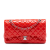 Chanel B Chanel Red Patent Leather Leather Medium Classic Patent Double Flap France