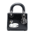 Christian Dior B Dior Black Goatskin Leather Mini Deerskin Ceramic Effect Jeweled Swan Lady Dior Italy