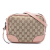 Gucci B Gucci Brown Beige with Pink Canvas Fabric GG Bree Crossbody Italy