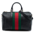 Gucci B Gucci Black Calf Leather skin Web Joy Boston Bag Italy