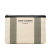 Saint Laurent AB Saint Laurent White Ivory with Green Mint Canvas Fabric Beach Zip Clutch Italy