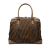 Fendi AB Fendi Brown Canvas Fabric Large Zucca Mixed Media Tote Italy
