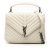 Saint Laurent White Medium Chevron Sheepskin Monogram College Satchel Italy