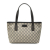 Gucci B Gucci Brown Beige Coated Canvas Fabric Small GG Supreme Joy Tote Italy