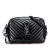 Saint Laurent B Saint Laurent Black Calf Leather Cracked Shiny skin Matelasse Tassel Monogram Lou Camera Bag Italy