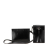 Valentino B Valentino Black Calf Leather VRing Neck Pouch Italy