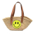 Loewe B LOEWE Brown Beige Raffia Natural Material Paulas Ibiza Smiley Small Basket Tote Spain