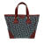 Christian Dior AB Dior Blue Navy with Red Dark Red Canvas Fabric Diorissimo Trotter Zip Tote France