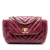 Chanel AB Chanel Red Dark Red Lambskin Leather Leather Small Chevron Aged Lambskin Hampton Flap France