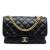 Chanel B Chanel Black Lambskin Leather Leather Medium Quilted Lambskin All Slide Long Single Flap Italy