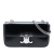 Celine B Celine Black Calf Leather Shiny skin Triomphe Chain Box Shoulder Bag France
