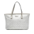 Gucci B Gucci Silver Coated Canvas Fabric Medium GG Imprime Tote Italy