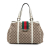 Gucci B Gucci Brown Beige with White Canvas Fabric GG Web New Ladies Tote Italy