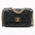 Chanel 19 Medium Lambskin Leather Matelassè Flap Handbag Black