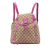 Gucci B Gucci Brown Beige with Purple Canvas Fabric GG Abbey D Ring Backpack Italy