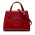 Gucci B Gucci Red Calf Leather Medium Dollar Soho Top Handle Convertible Tote Italy