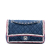 Chanel AB Chanel Blue Denim Fabric Medium Classic Braided Single Flap France