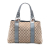 Gucci B Gucci Brown Beige Canvas Fabric Medium GG Bamboo Libeccio Tote Italy