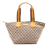 Gucci AB Gucci Brown Beige Canvas Fabric GG Web Tote Italy