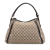 Gucci B Gucci Brown Beige Canvas Fabric GG Scarlett Shoulder Bag Italy