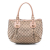 Gucci AB Gucci Brown Beige Canvas Fabric GG Scarlett Tote Italy