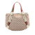 Gucci B Gucci Brown Beige Canvas Fabric GG Web Pelham Shoulder Bag Italy