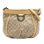 Gucci B Gucci Brown Light Beige Canvas Fabric GG Abbey D Ring Crossbody Italy