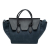 Celine B Celine Blue Navy with Black Calf Leather Medium Bicolor Embossed skin Tie Knot Tote Italy