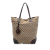 Gucci B Gucci Brown Beige Canvas Fabric Large GG GG Charm Tote Italy