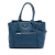 Prada B Prada Blue Calf Leather Vitello Daino Front Pocket Open Convertible Tote Italy