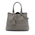 Prada B Prada Gray Calf Leather Medium Vitello Daino Cuir Double Handle Satchel Italy