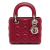 Christian Dior AB Dior Red Dark Red Lambskin Leather Leather Mini Lambskin Cannage Lady Dior Italy
